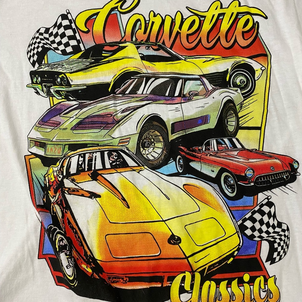Men’s Large Chemistry Corvette Classics  White Short Sleeve Graphic T-Shirt - Picture 3 of 8
